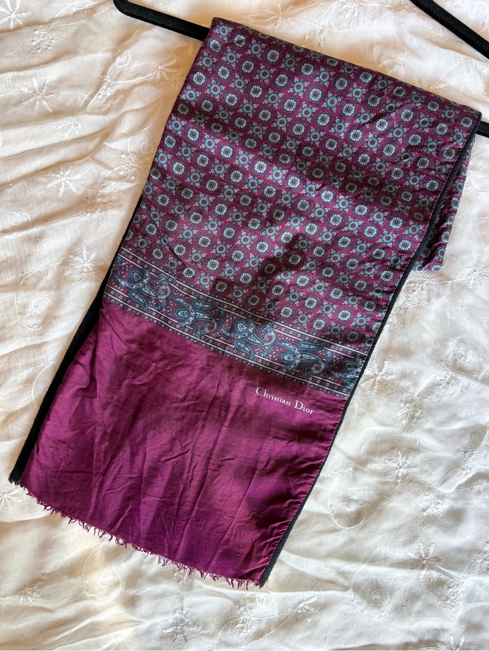 DIOR 100% Silk and Wool Scarf